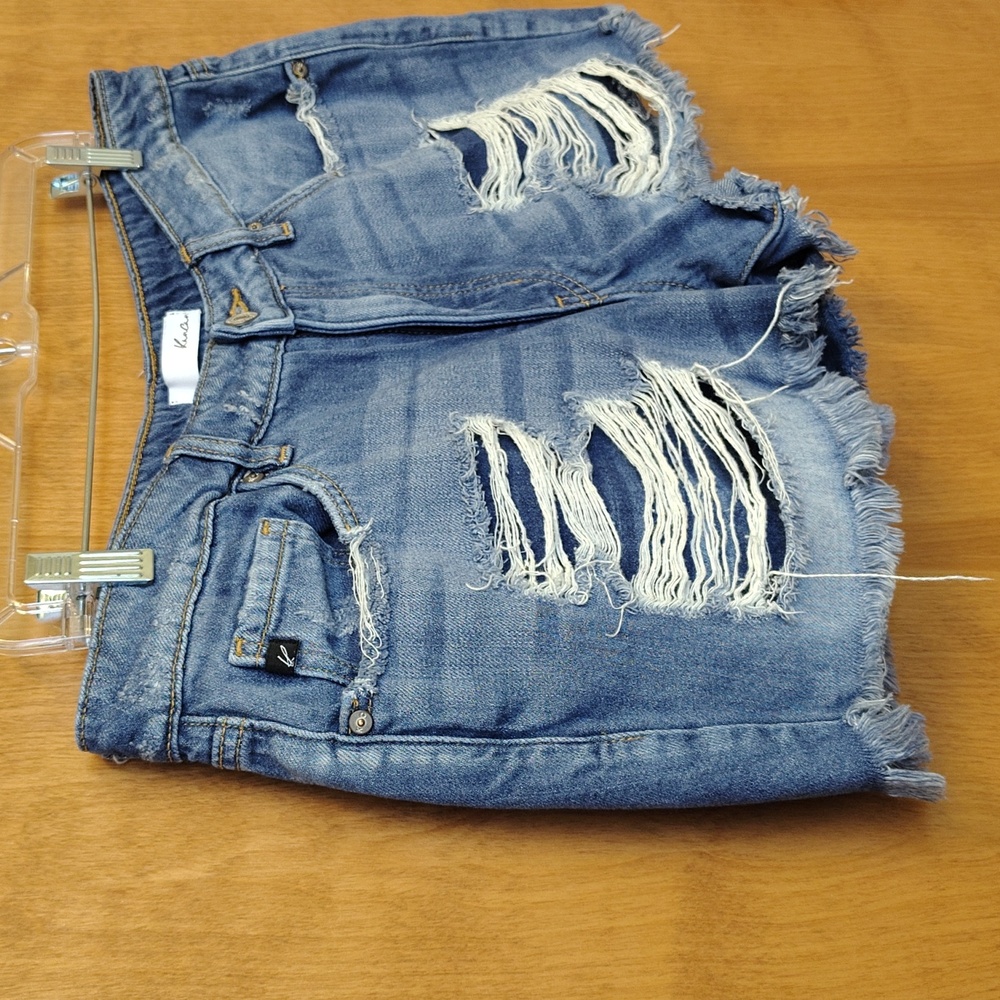 KanCan Blue Distressed Jean Shorts - Picture 3 of 9